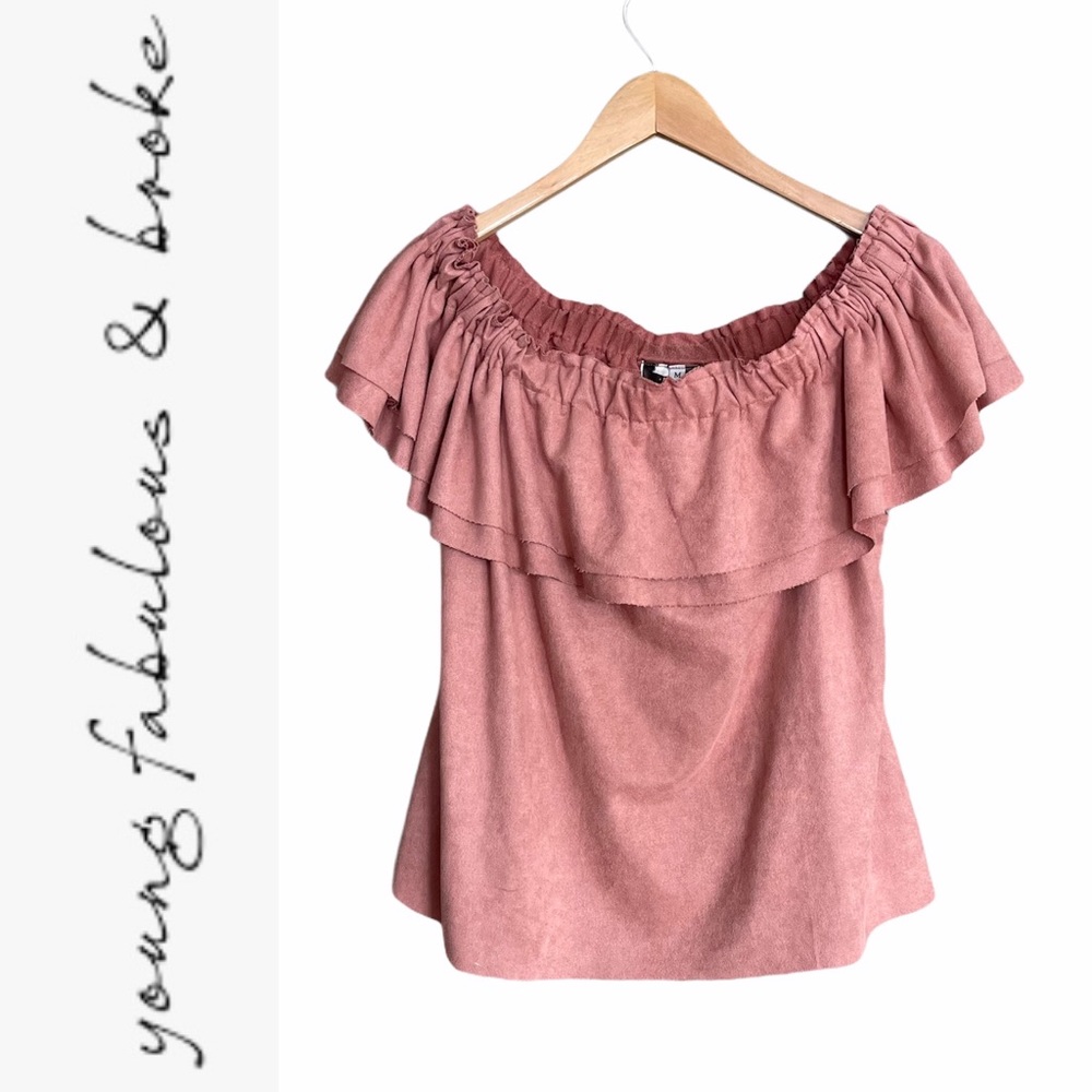 Young Fabulous & Broke Birdy Top Off‎ Shoulder Pink